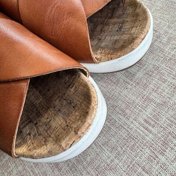 Pikolinos Women’s Mykonos Wedge Sandals Brandy Leather Size 37/ US 6.5-7 - Picture 5 of 10